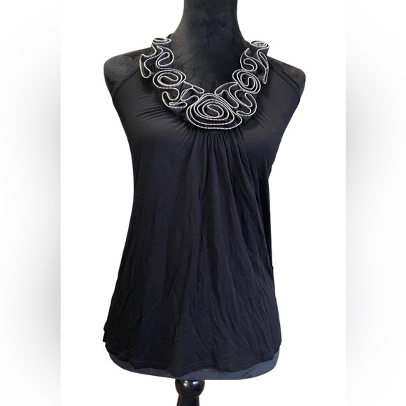 🎉SALE🎉 Romeo & Juliet Couture Tank Top Halter Black Shirt | Size S - Picture 1 of 7